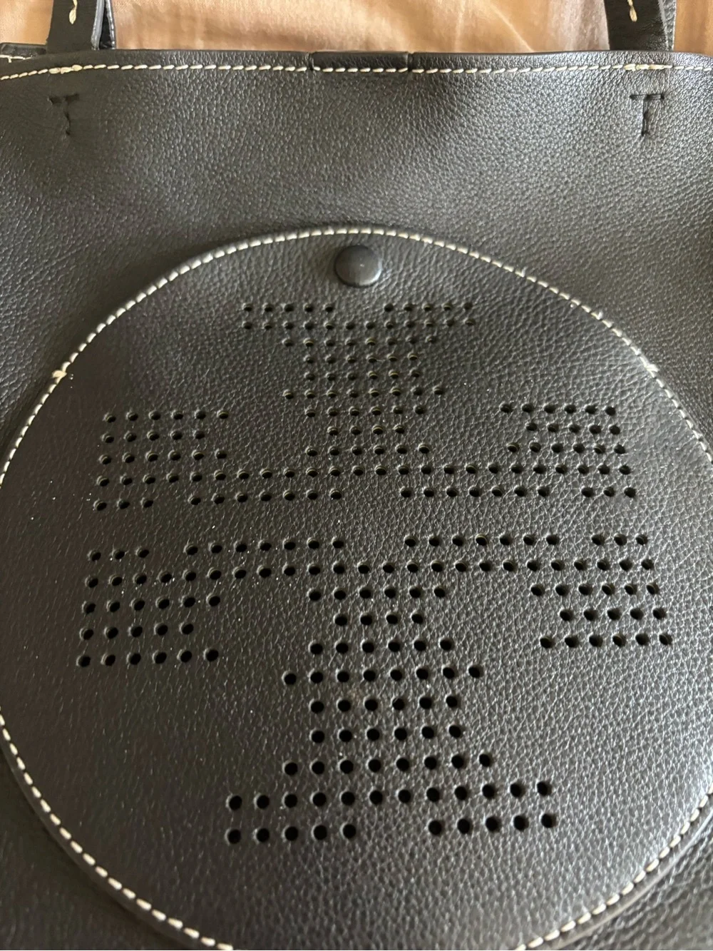 Tory Burch Black Large Leather Tote Bag